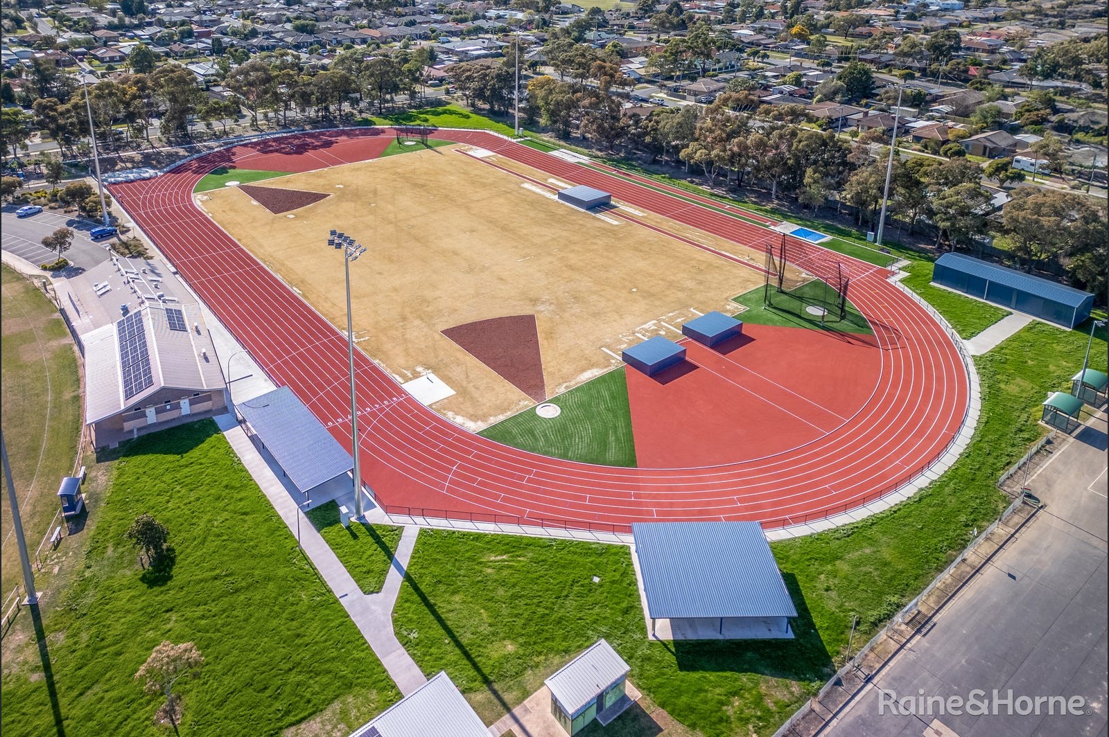 Aerial view of the Sunbury athletics track